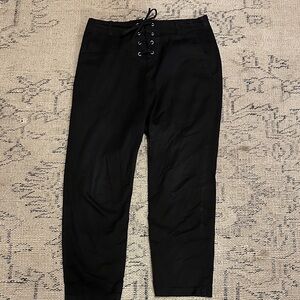 Nili Lotan Women’s 6  Black Lace-Up Front Pants